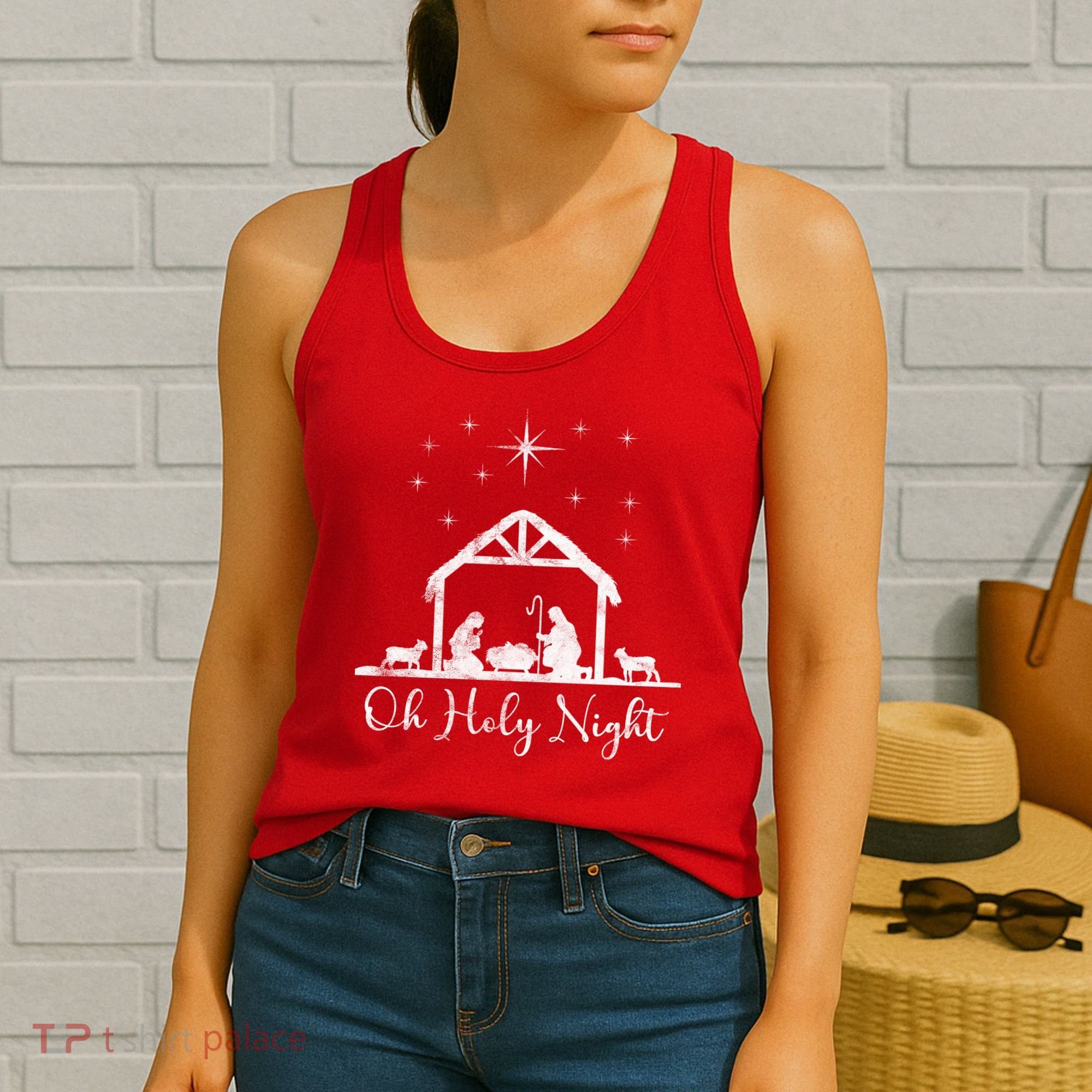 Oh Holy Night Jesus Stable In Bethlehem Women's Tank Top