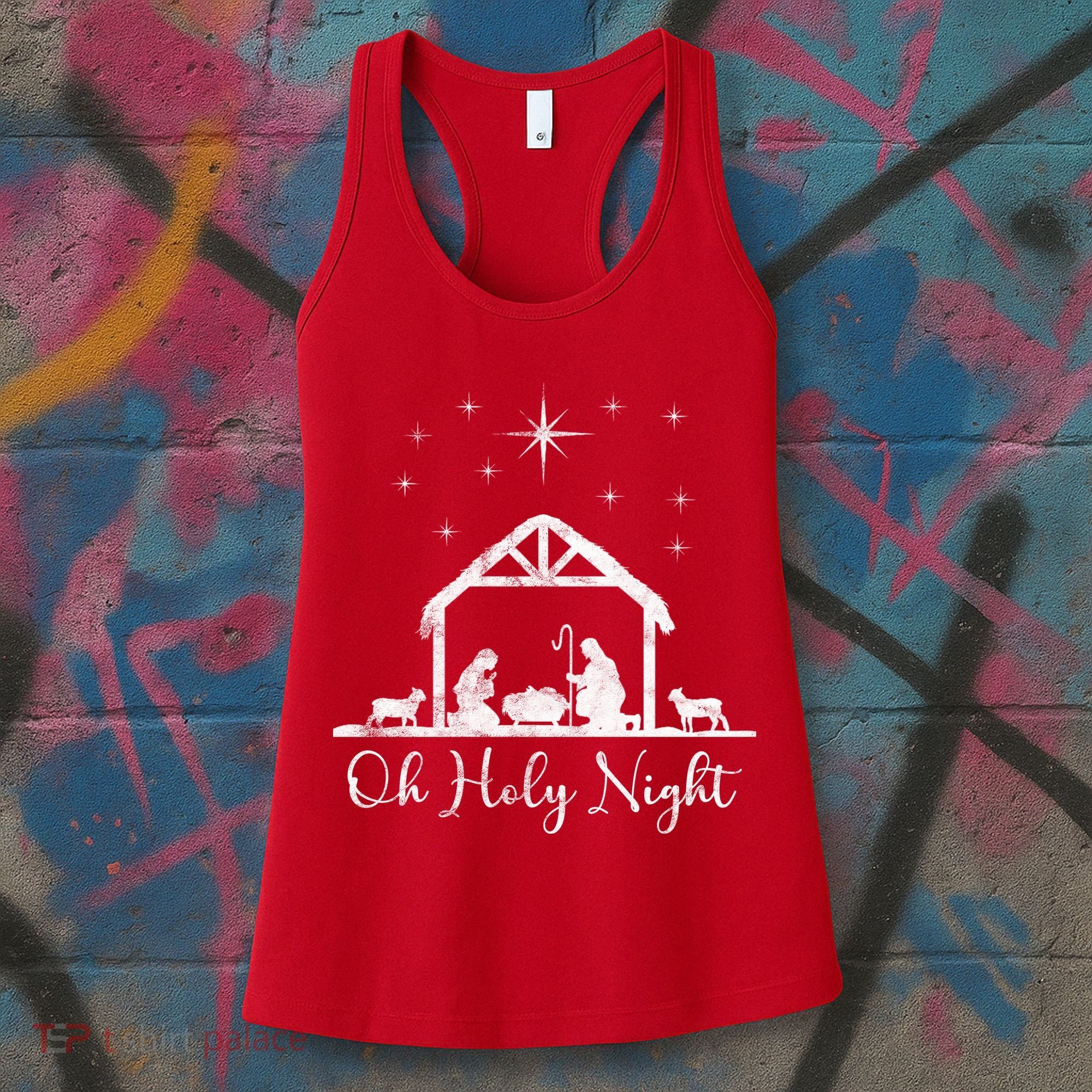 Oh Holy Night Jesus Stable In Bethlehem Women's Tank Top