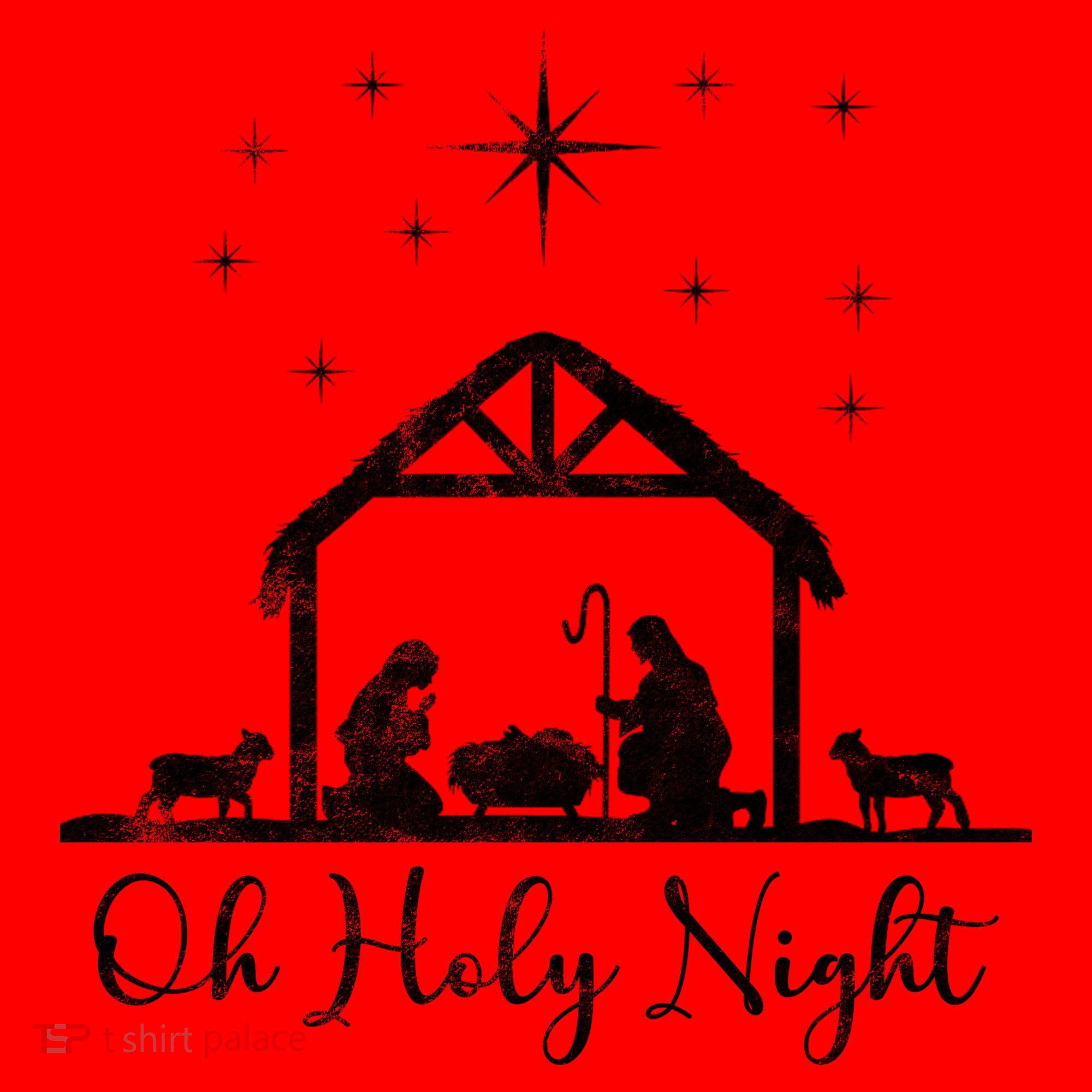 Oh Holy Night Jesus Stable In Bethlehem Santa Hat