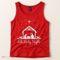 Oh Holy Night Jesus Stable In Bethlehem Tank Top thumb 2