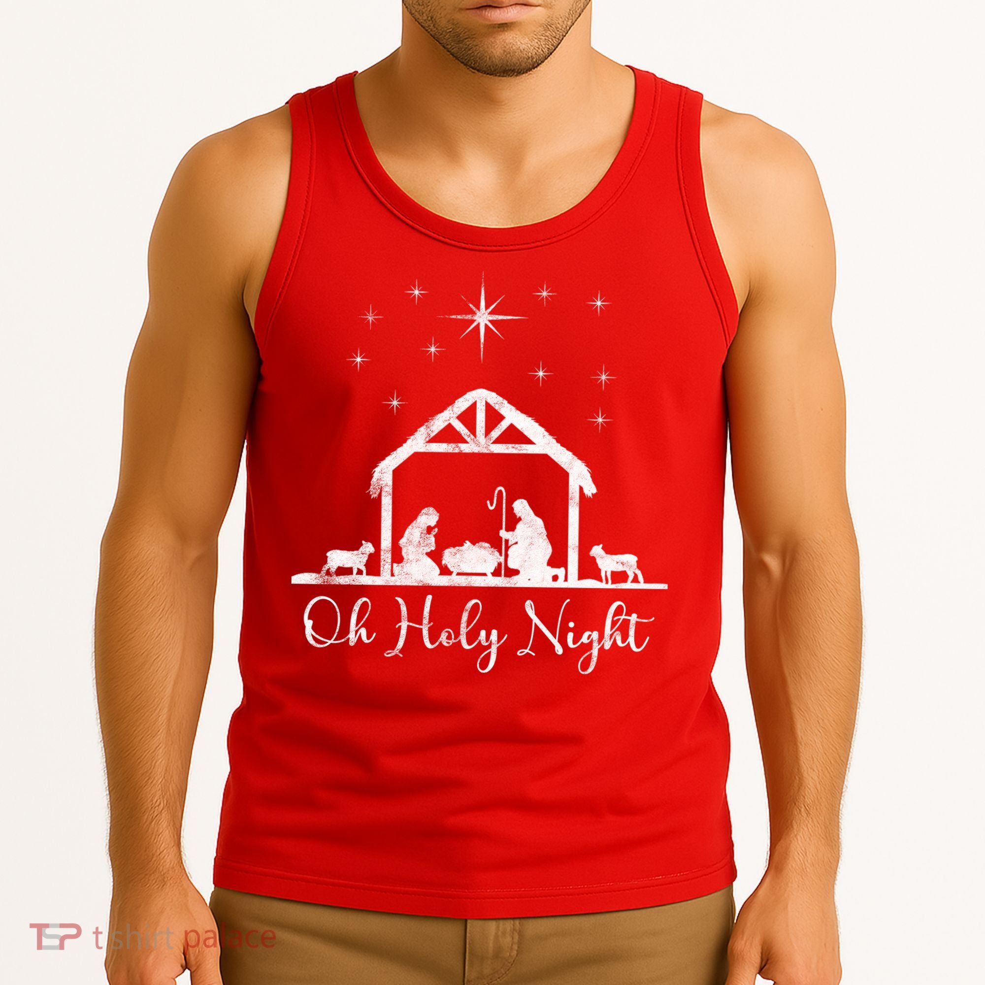 Oh Holy Night Jesus Stable In Bethlehem Tank Top