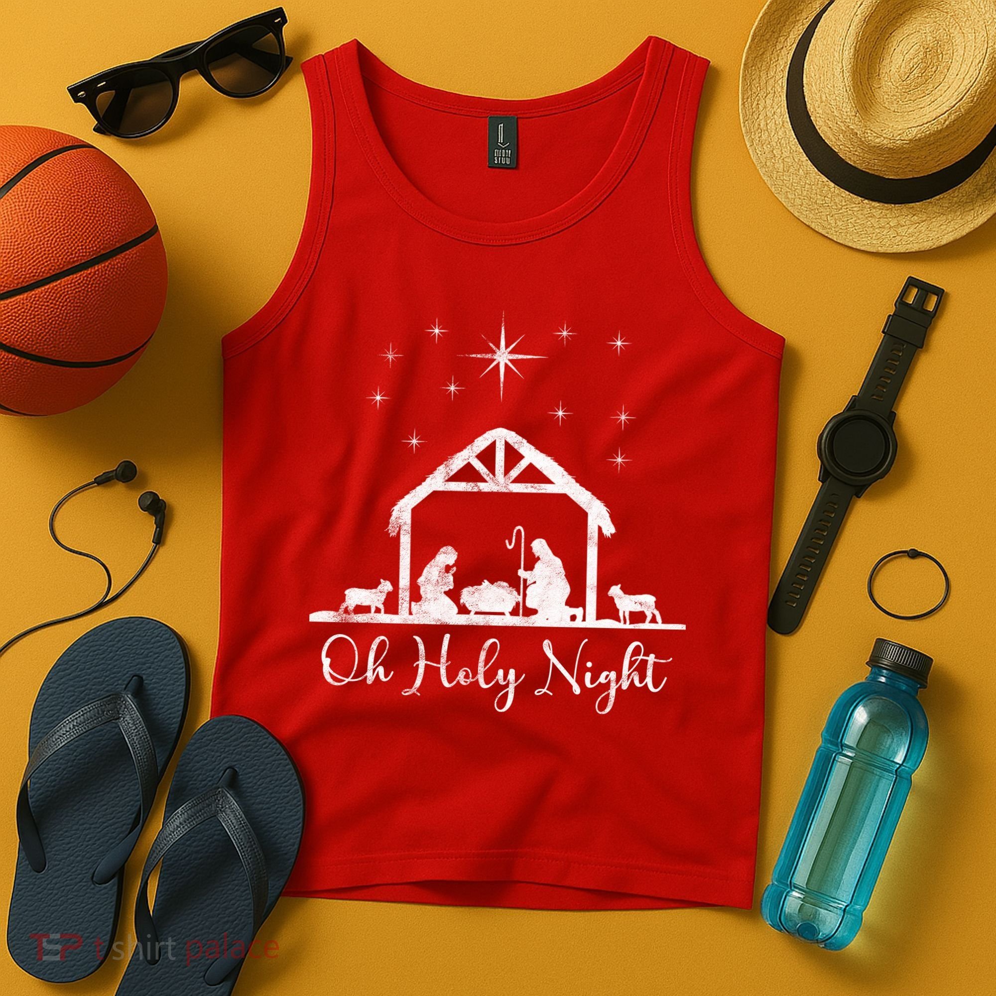 Oh Holy Night Jesus Stable In Bethlehem Tank Top