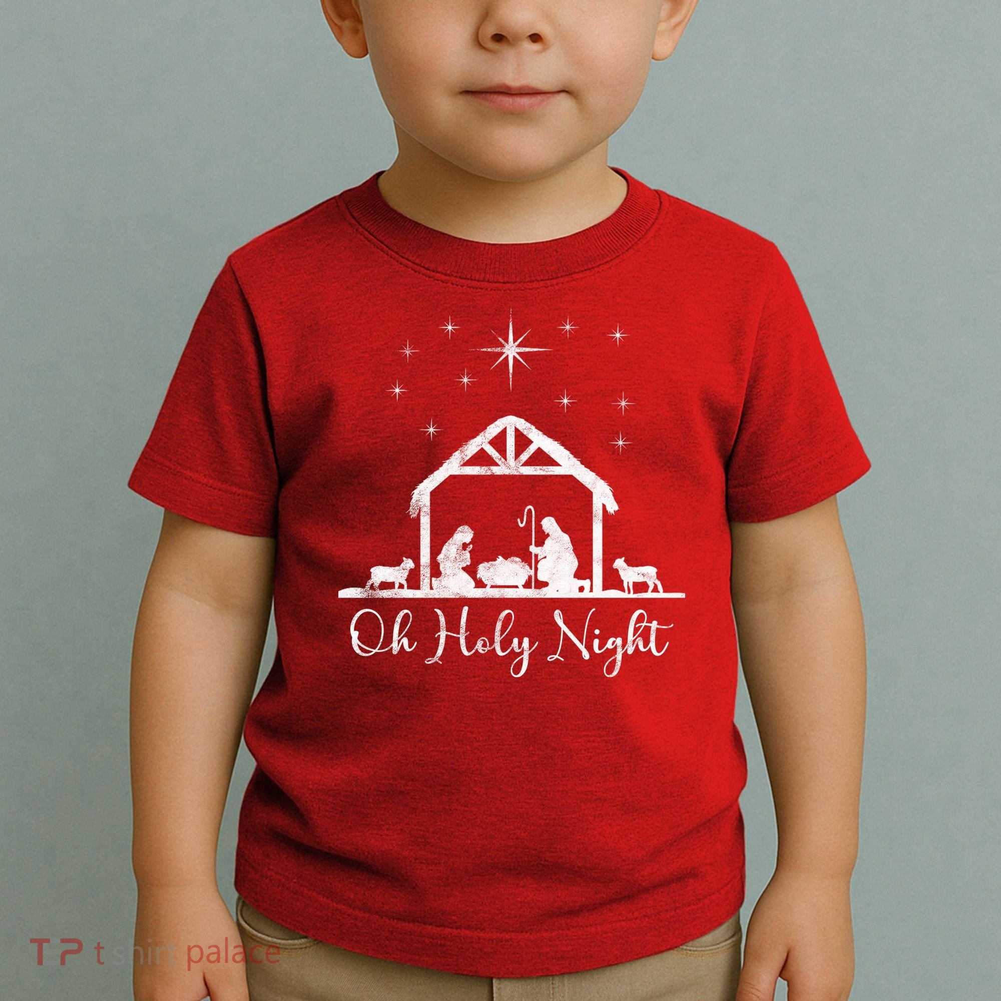 Oh Holy Night Jesus Stable In Bethlehem Toddler T-Shirt