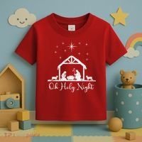 Oh Holy Night Jesus Stable In Bethlehem Toddler T-Shirt thumb 3