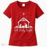Oh Holy Night Jesus Stable In Bethlehem Women's T-Shirt thumb 0
