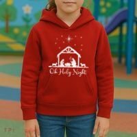Oh Holy Night Jesus Stable In Bethlehem Kids Hoodie thumb 3