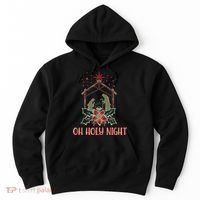 Oh Holy Night Christian Retro Christmas Religious Graphic Plus Size Hoodie thumb 0