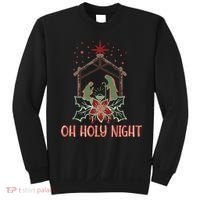 Oh Holy Night Christian Retro Christmas Religious Graphic Plus Size Sweatshirt thumb 0