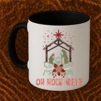 Oh Holy Night Christian Retro Christmas Religious Graphic Plus Size Coffee Mug thumb 2