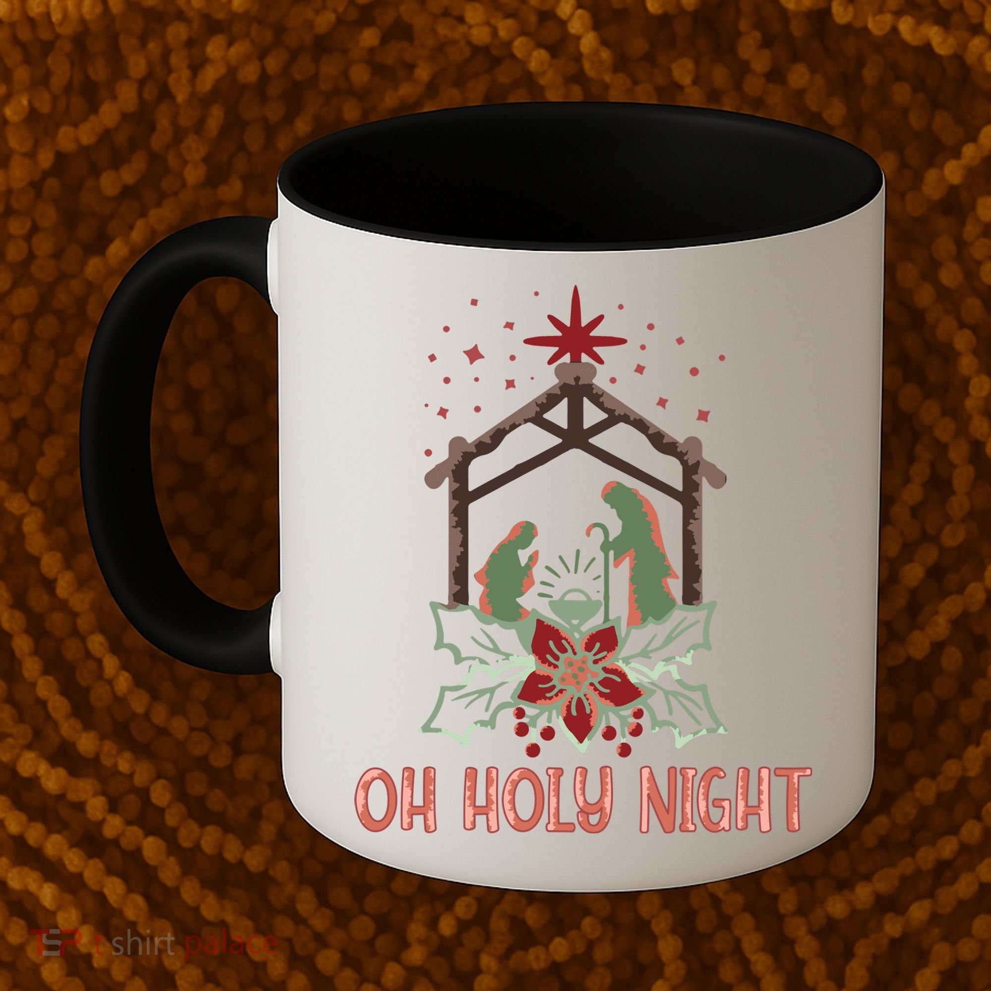 Oh Holy Night Christian Retro Christmas Religious Graphic Plus Size Coffee Mug