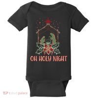 Oh Holy Night Christian Retro Christmas Religious Graphic Plus Size Baby Bodysuit thumb 0
