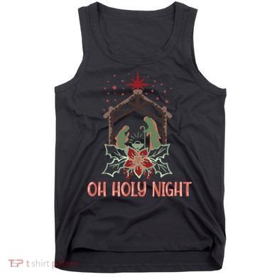 Oh Holy Night Christian Retro Christmas Religious Graphic Plus Size Tank Top