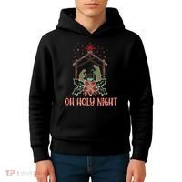 Oh Holy Night Christian Retro Christmas Religious Graphic Plus Size Kids Hoodie thumb 4