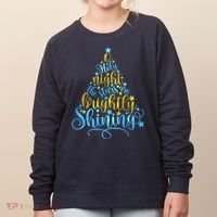 Oh Holy Night The Stars Are Brightly Shining Tree Women's Sweatshirt thumb 0