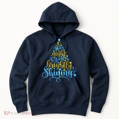 Oh Holy Night The Stars Are Brightly Shining Tree Hoodie