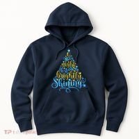 Oh Holy Night The Stars Are Brightly Shining Tree Hoodie thumb 0