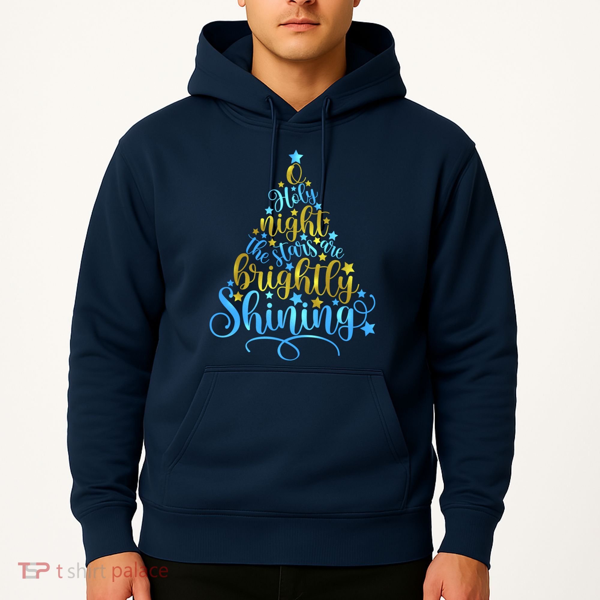 Oh Holy Night The Stars Are Brightly Shining Tree Hoodie