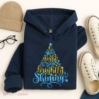 Oh Holy Night The Stars Are Brightly Shining Tree Hoodie thumb 4