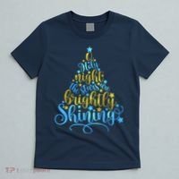 Oh Holy Night The Stars Are Brightly Shining Tree T-Shirt thumb 5