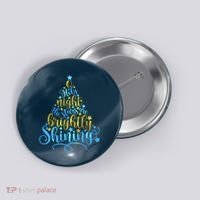 Oh Holy Night The Stars Are Brightly Shining Tree Button thumb 0