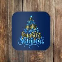 Oh Holy Night The Stars Are Brightly Shining Tree Coaster thumb 0