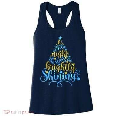 Oh Holy Night The Stars Are Brightly Shining Tree Women's Tank Top