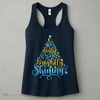 Oh Holy Night The Stars Are Brightly Shining Tree Women's Tank Top thumb 3