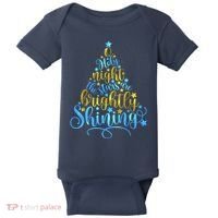 Oh Holy Night The Stars Are Brightly Shining Tree Baby Bodysuit thumb 0