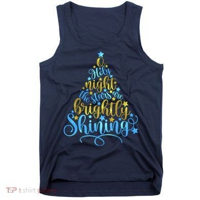 Oh Holy Night The Stars Are Brightly Shining Tree Tank Top