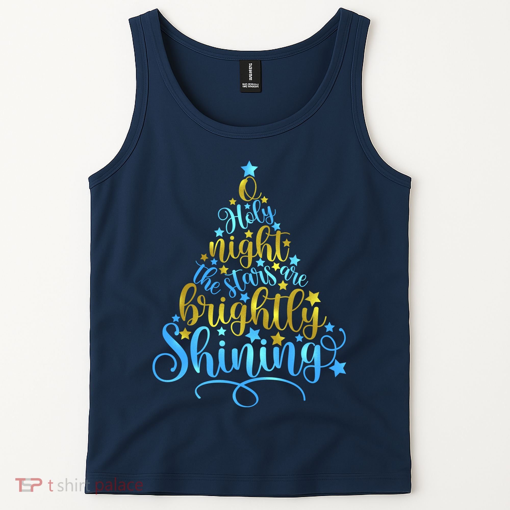 Oh Holy Night The Stars Are Brightly Shining Tree Tank Top