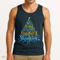 Oh Holy Night The Stars Are Brightly Shining Tree Tank Top thumb 3