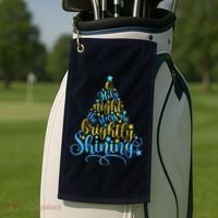 Oh Holy Night The Stars Are Brightly Shining Tree Golf Towel thumb 2