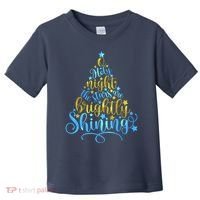 Oh Holy Night The Stars Are Brightly Shining Tree Toddler T-Shirt thumb 0