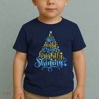 Oh Holy Night The Stars Are Brightly Shining Tree Toddler T-Shirt thumb 2