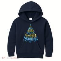 Oh Holy Night The Stars Are Brightly Shining Tree Kids Hoodie thumb 0