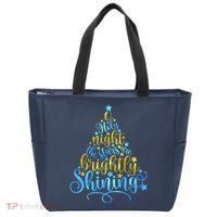 Oh Holy Night The Stars Are Brightly Shining Tree Tote Bag thumb 0