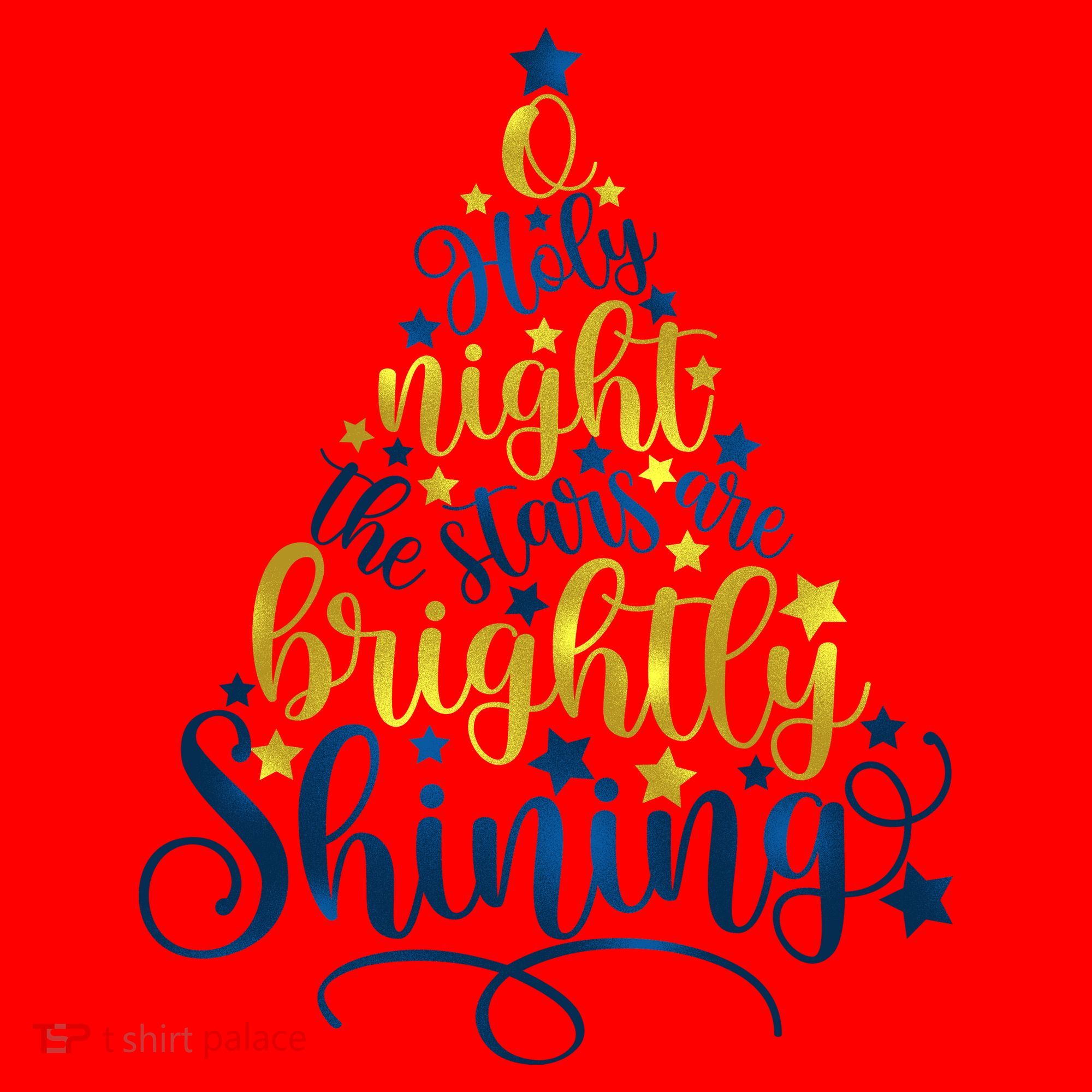 Oh Holy Night The Stars Are Brightly Shining Tree Santa Hat