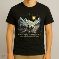 O Holy Night Our King Is Here Jesus Is The Reason Christian T-Shirt thumb 3