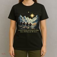O Holy Night Our King Is Here Jesus Is The Reason Christian T-Shirt thumb 4