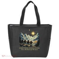 O Holy Night Our King Is Here Jesus Is The Reason Christian Tote Bag thumb 0