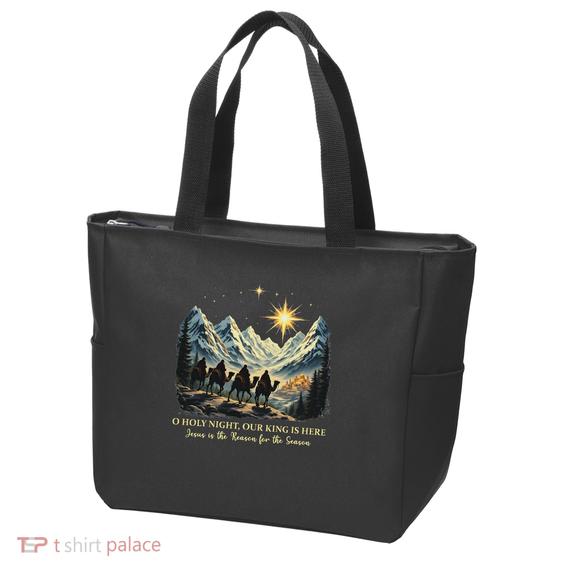 O Holy Night Our King Is Here Jesus Is The Reason Christian Tote Bag