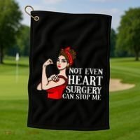 Open Heart Surgery Not Even Heart Surgery Can Stop Me Golf Towel thumb 1