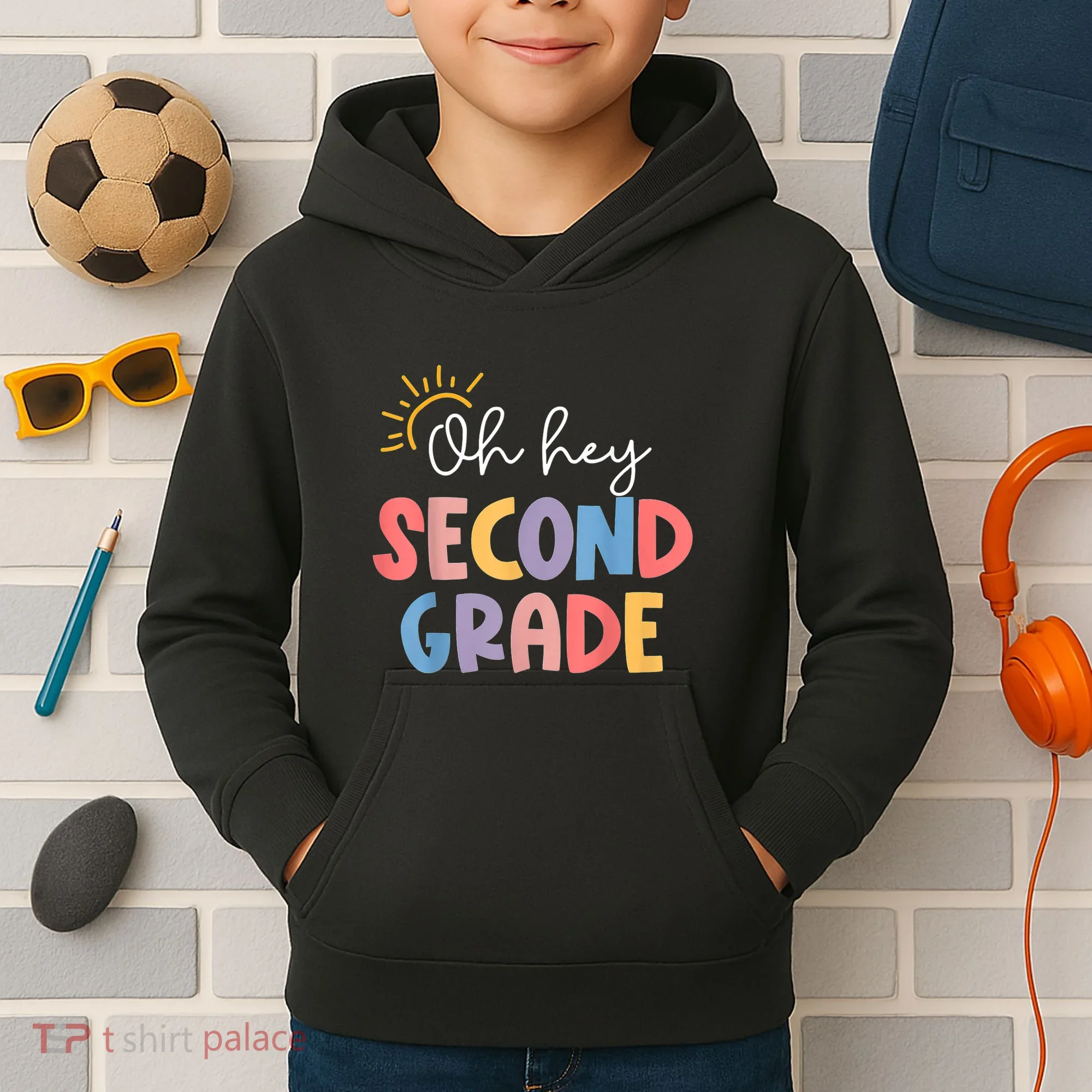 Oh Hey Second Grade 2nd Grade Kids Hoodie