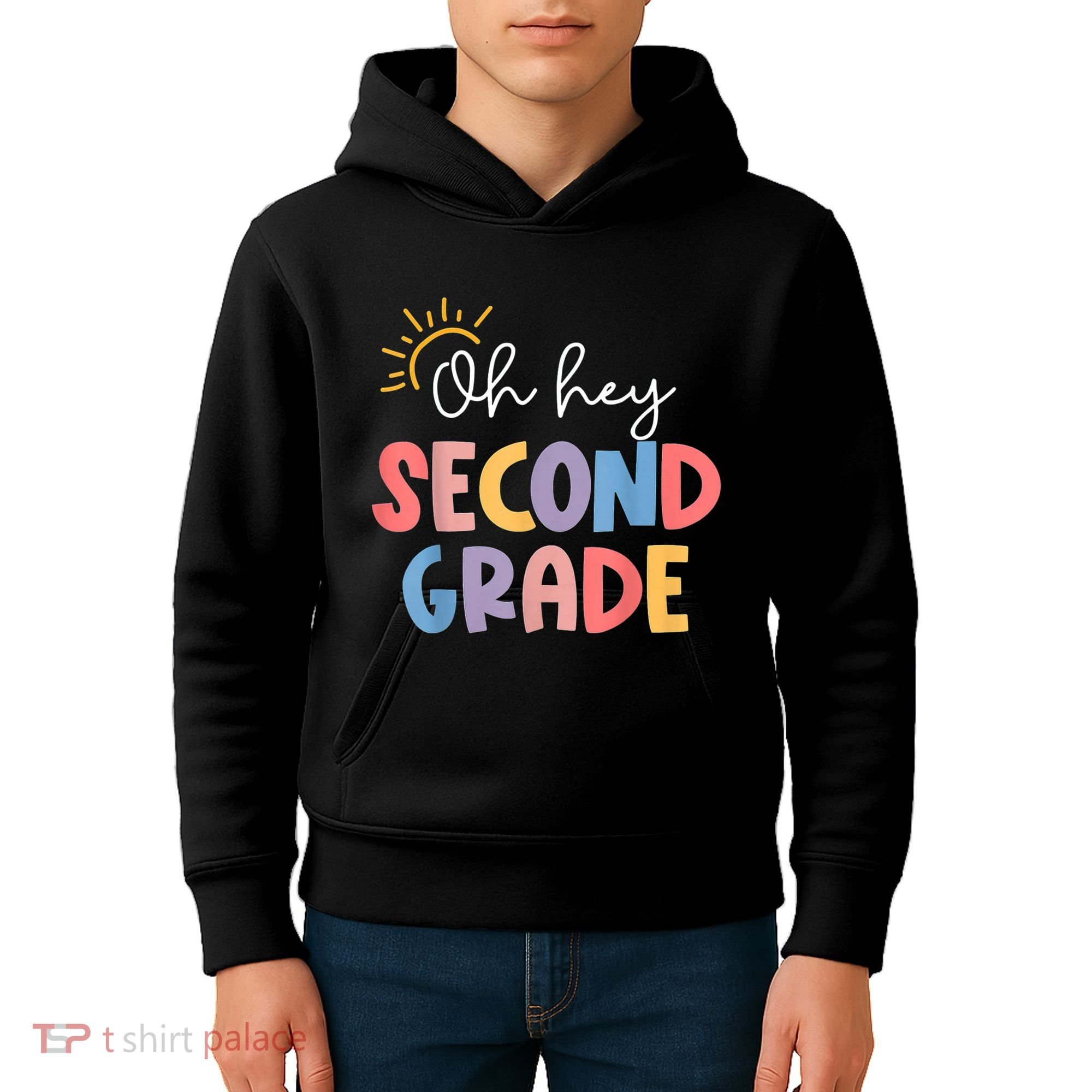 Oh Hey Second Grade 2nd Grade Kids Hoodie