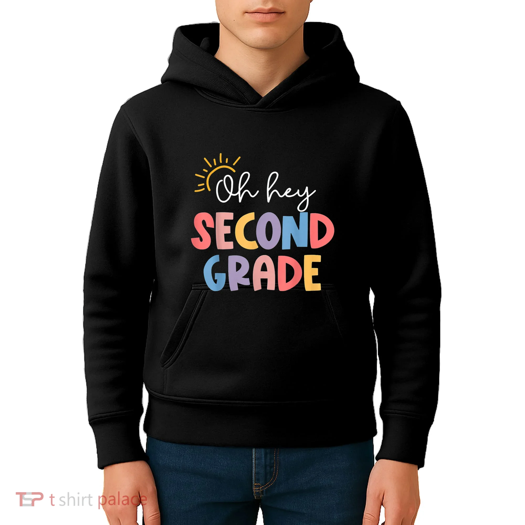 Oh Hey Second Grade 2nd Grade Kids Hoodie