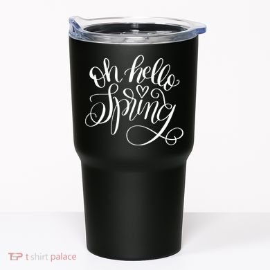Oh Hello Spring Quote Tumbler