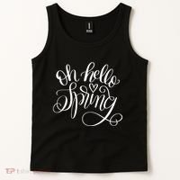 Oh Hello Spring Quote Tank Top thumb 2