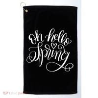 Oh Hello Spring Quote Golf Towel thumb 0