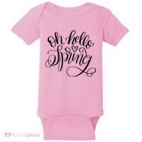 Oh Hello Spring Quote Baby Bodysuit thumb 0