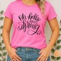 Oh Hello Spring Quote Women's T-Shirt thumb 2